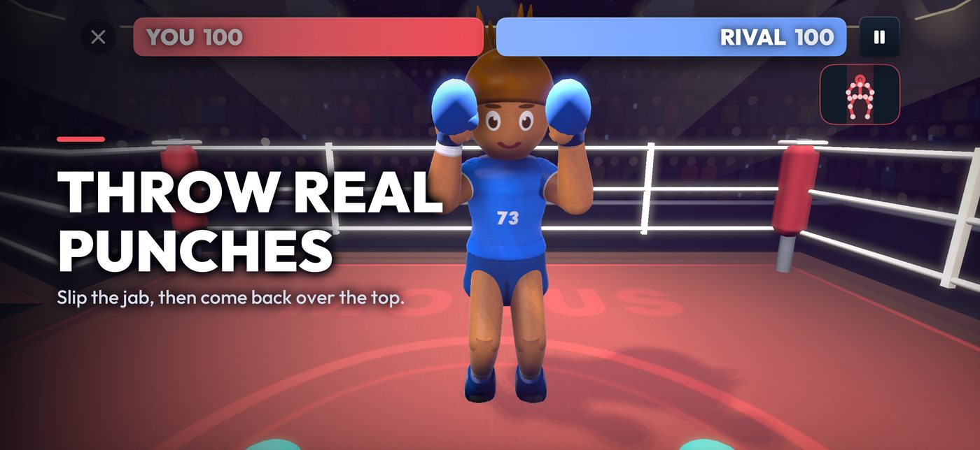 Boxing in Movus, as seen from across the room.
